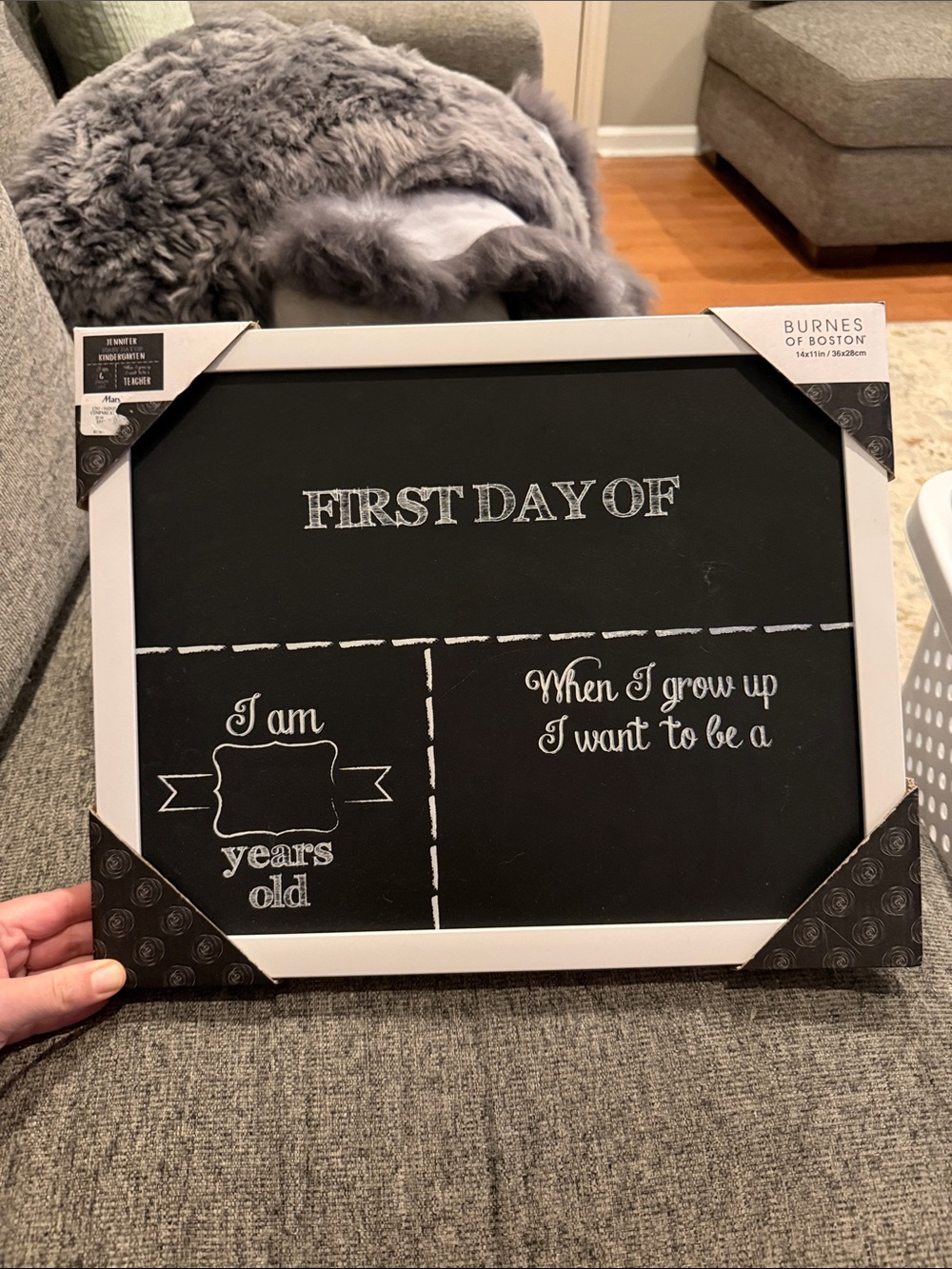 14x11 inches first day of school chalk board